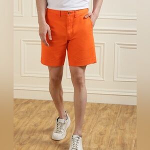 Ralph Lauren Men's Vibrant Orange Flat Front Shorts